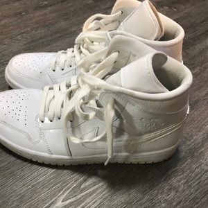 Triple white Jordan 1’s